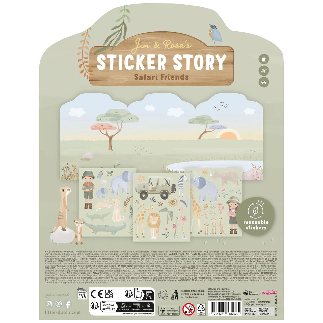 Herbruikbare stickers - Safari