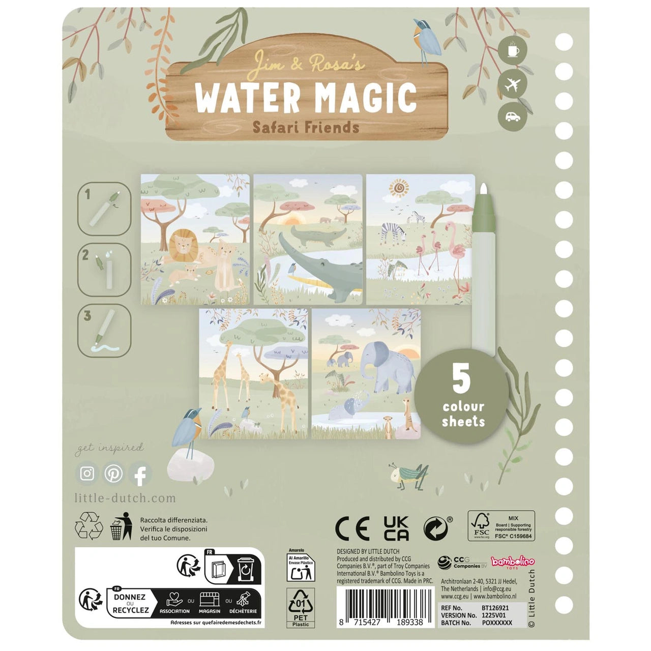 Watertekenboek Jim - Safari