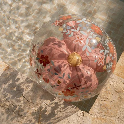 Strandbal 3D - Pink Flowers