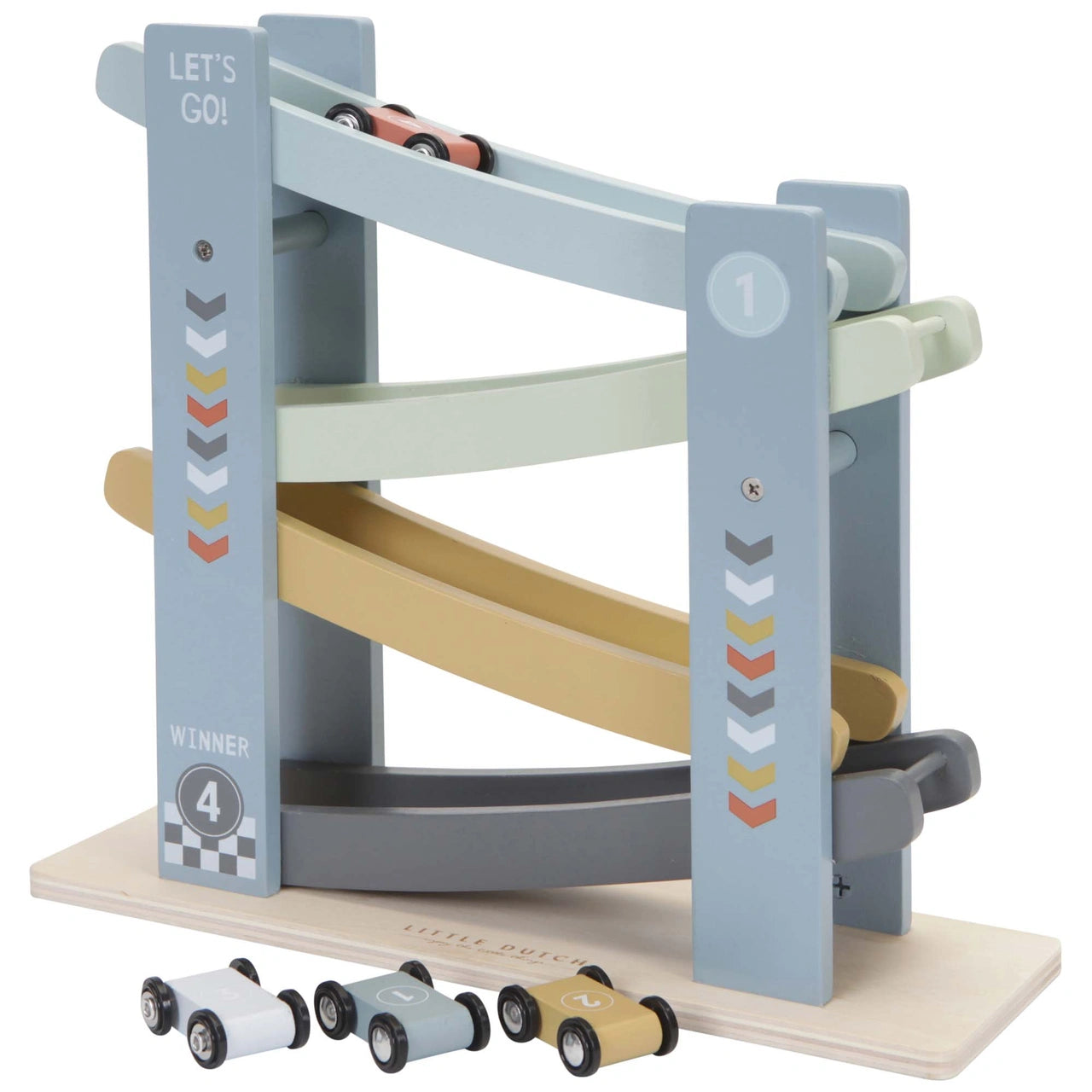 Houten rollerbaan- Blauw