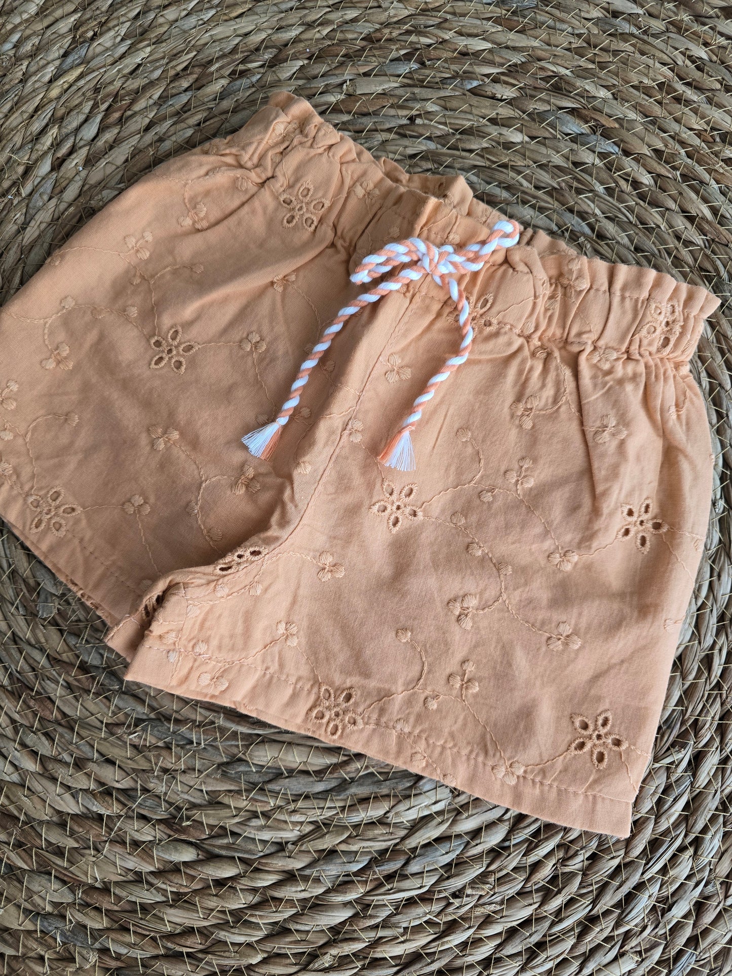 Feetje short - perzik - summer denim