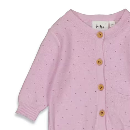 Feetje gebreid vest - lila - cotton candy