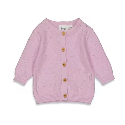 Feetje gebreid vest - lila - cotton candy