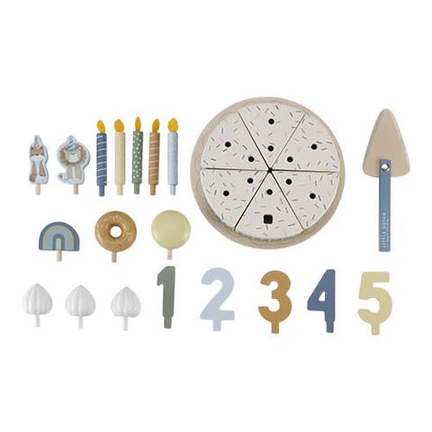 Houten Verjaardagstaartje - Blauw