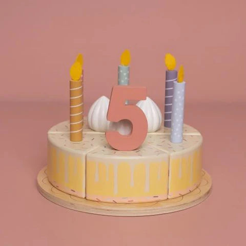 Houten Verjaardagstaartje - Roze